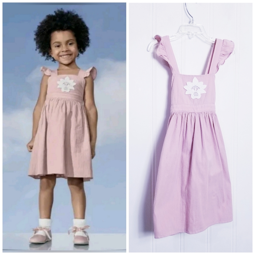 Victoria Beckham for Target Blush Pink Applique Jumper Dress 5T Ruffled Straps